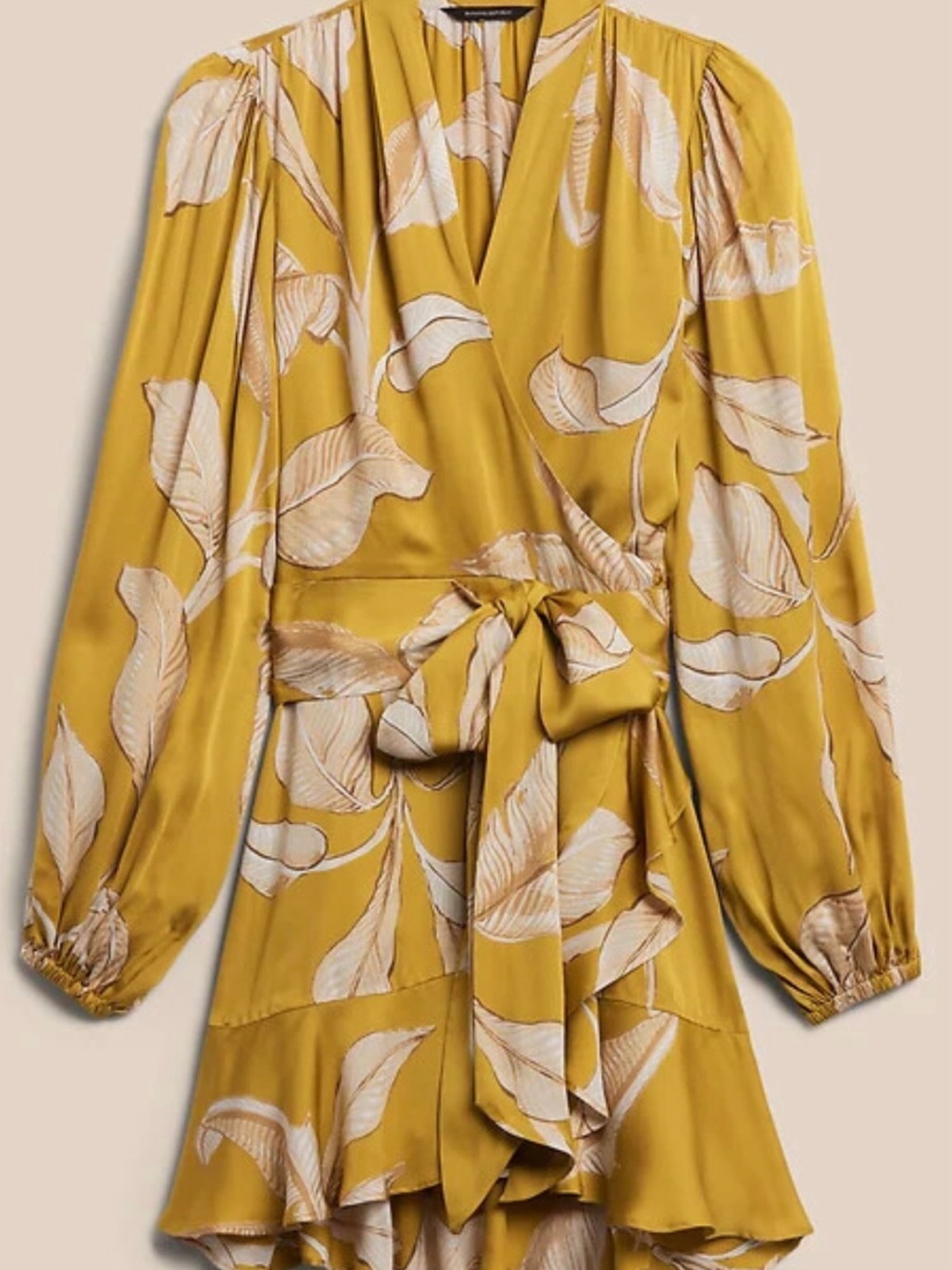 Banana Republic Mustard Yellow Floral Mini Dress